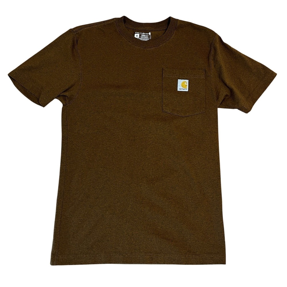 Carhartt K87 Pocket T-Shirt Unisex Brown Heavyweight Loose Fit Utility Work